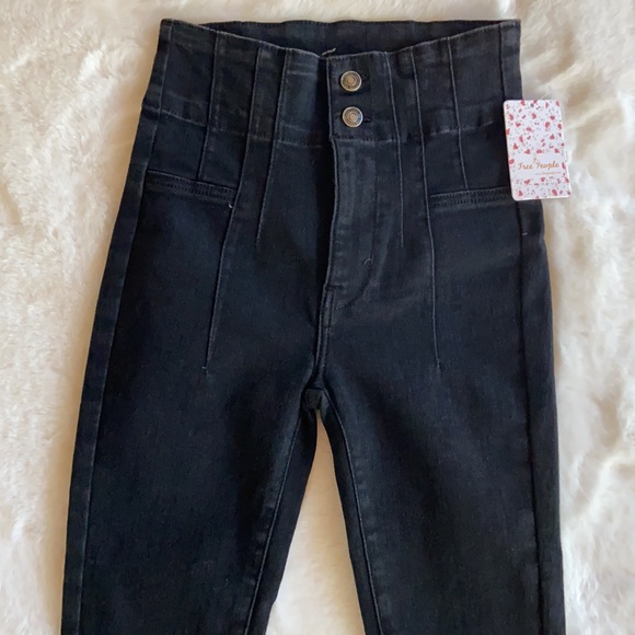 New Free People Jayde skinny black high rise jeans - Picture 8 of 11
